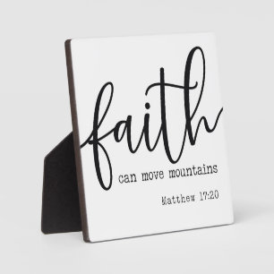 Matthew 17:20 Faith Bible Verse Farmhouse Sign Plaque