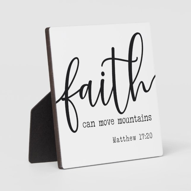 Matthew 17:20 Faith Bible Verse Farmhouse Sign Plaque (Front)