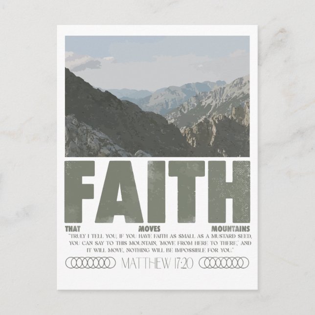 Matthew 17:20 Faith Can Move Mountains Postcard (Front)