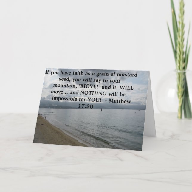 Matthew 17:20 - Motivational Inspirational Quote Card (Front)