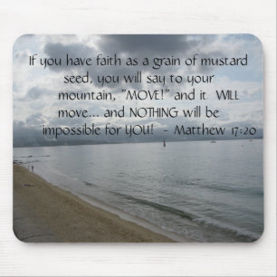 Matthew 17:20 - Motivational Inspirational Quote Mouse Mat