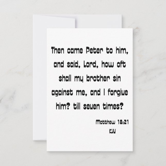 Matthew 18:21 KJV Bible Scripture Greeting Card (Front)