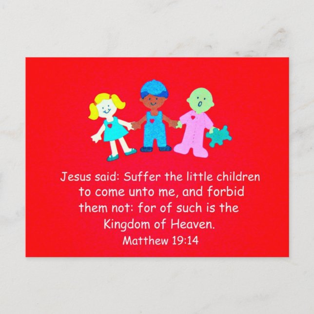 Matthew 19:14 Jesus said... Postcard (Front)