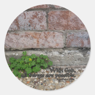 Matthew 19:26 classic round sticker