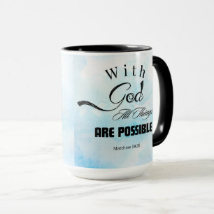 Matthew 19:26 Typography Design Mug