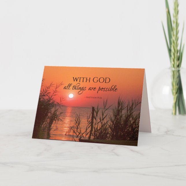 Matthew 19:26 With God all things are possible Card (Front)