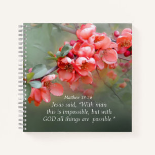 Matthew 19:26 With GOD All Things are Possible Notebook