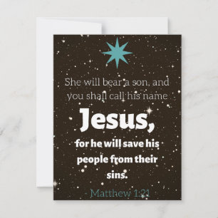 Matthew 1:21 Christmas Card