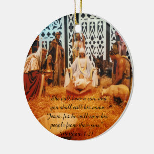 Matthew 1:21 Nativity scene Ornament