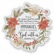 Matthew 1:23 Immanuel God with us Christmas Floral