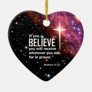 Matthew 21:22 ceramic tree decoration