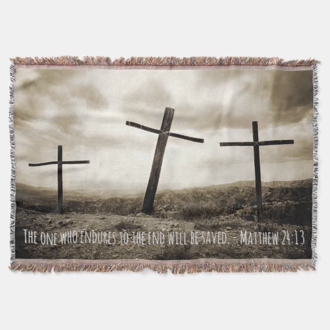 MATTHEW 24:13 Throw Blanket (Front)