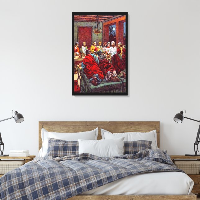 Matthew 26:17-25 The Last Passover Canvas Print (Insitu(Bedroom))
