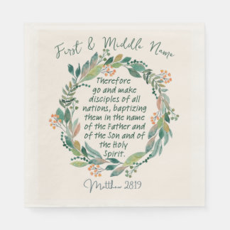 Matthew 28:19 Baptismal  Napkin