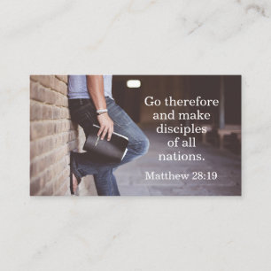 Matthew 28:19 Go therefore and make disciples Business Card