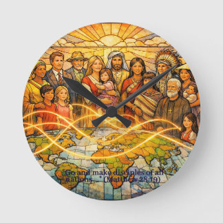 Matthew 28:19 Stained‑Glass Discipleship Clock