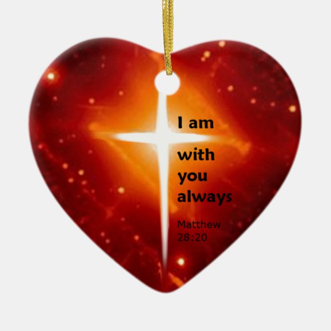 Matthew 28:20 ceramic tree decoration (Front)