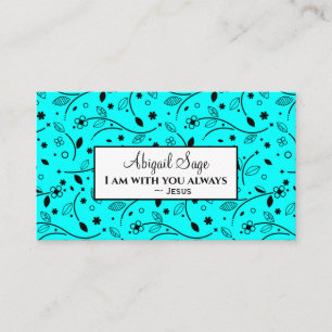 Matthew 28:20, I Am with You Always Bible, Floral Business Card