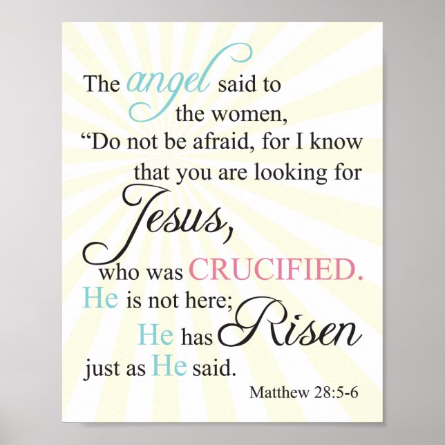 Matthew 28:5-6 poster (Front)