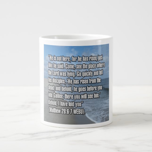Matthew 28:6-7 WEBU Mug (Front)