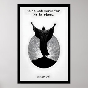 Matthew 28 6 Risen Christ Art Print He Is Risen