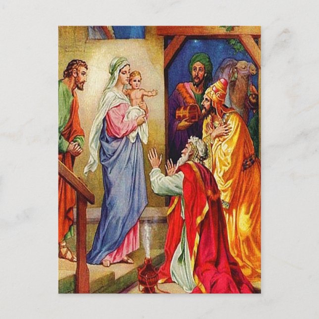 Matthew 2:1-12 Wise Men Travel to Jesus postcard (Front)