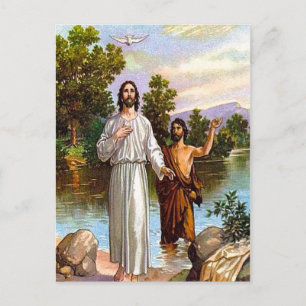 Matthew 3:13-17 Jesus Is Baptised postcard