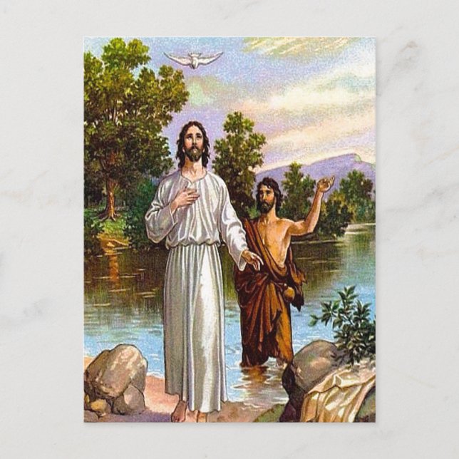 Matthew 3:13-17 Jesus Is Baptised postcard (Front)