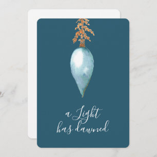 Matthew 4:16   Custom Blue Watercolor Christmas Holiday Card