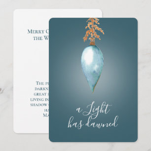 Matthew 4:16   Custom Original Watercolor Faith Holiday Card