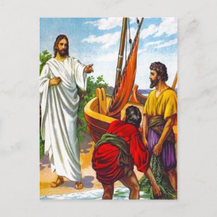 Matthew 4:18-22 Jesus Calls Fishermen to Follow 2p Postcard