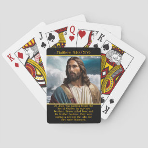 Matthew 4:18 Jesus Reflects by Ocean AI Art Playing Cards