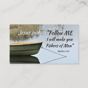 Matthew 4:19 I will make you fishers of men, Bible Business Card