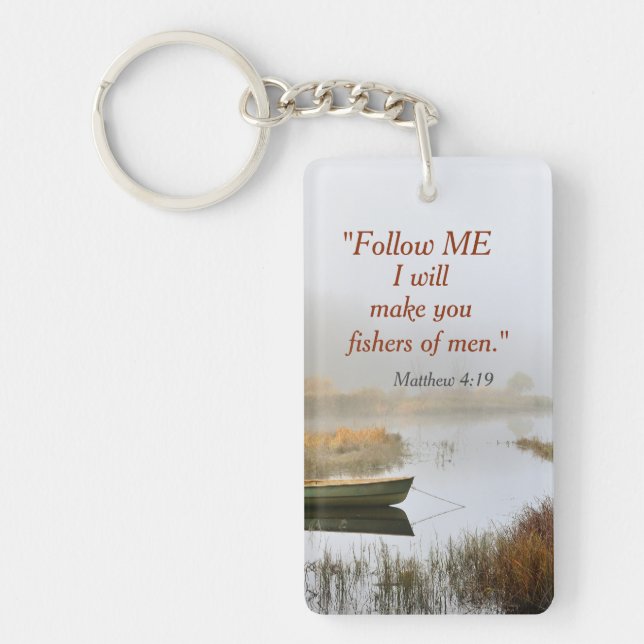 Matthew 4:19 I will make you fishers of men, Bible Key Ring (Front)