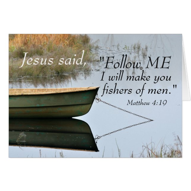 Matthew 4:19 I will make you fishers of men, Card (Front Horizontal)