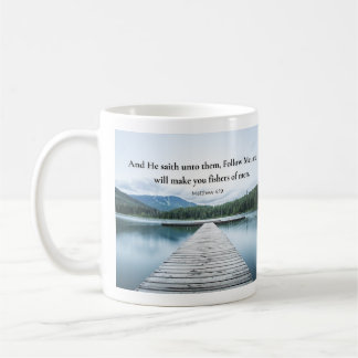 Matthew 4:19 Jesus Said Follow Me Bible Verse Coffee Mug