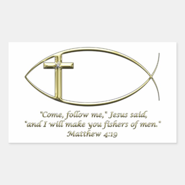 Matthew 4:19 rectangular sticker (Front)