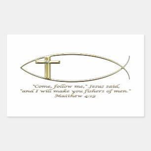 Matthew 4:19 rectangular sticker