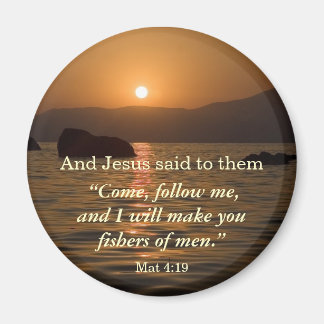 Matthew 4:19 sunset scripture magnet