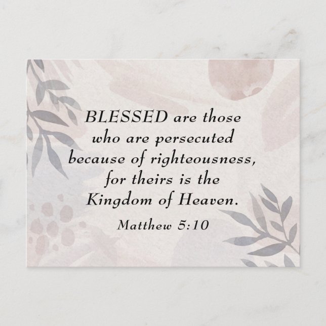 Matthew 5:10 Blessed are the Persecuted Beatitudes Postcard (Front)