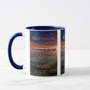 Matthew 5:11 KJV Bible Verse Pic Two-Tone Mug