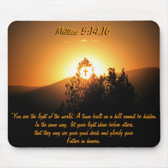 Matthew 5:14,16  City on A Hill Mouse Mat (Front)