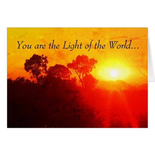 Matthew 5 14-16 Let Your Light Shine, Bible Card (Front Horizontal)