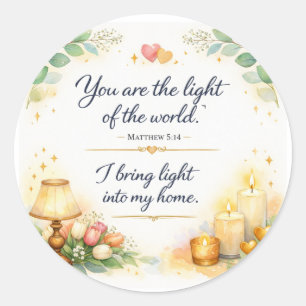 Matthew 5:14 Bible Verse, Messianic Home Decor, Classic Round Sticker