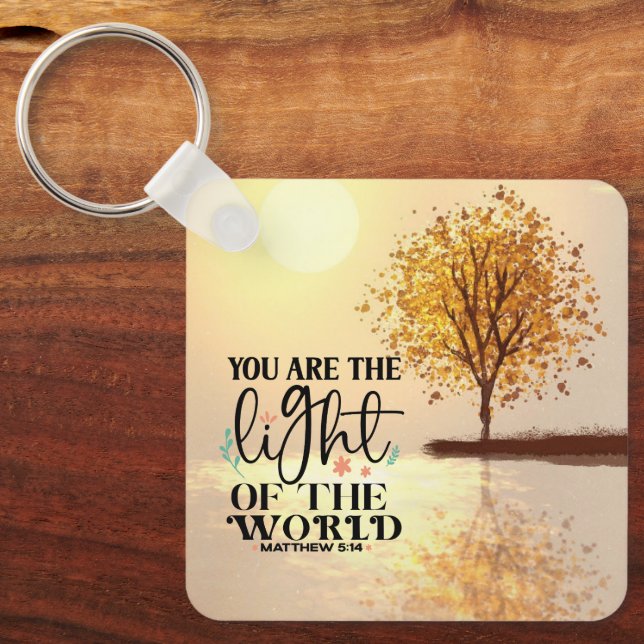 Matthew 5:14 You are the Light Christian Bible Key Ring (Front)