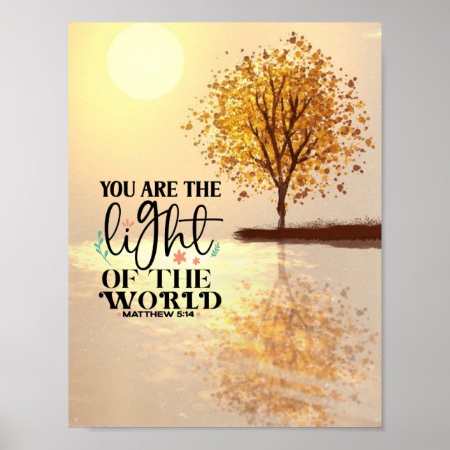 Matthew 5:14 You are the Light of the World Bible Poster (Front)