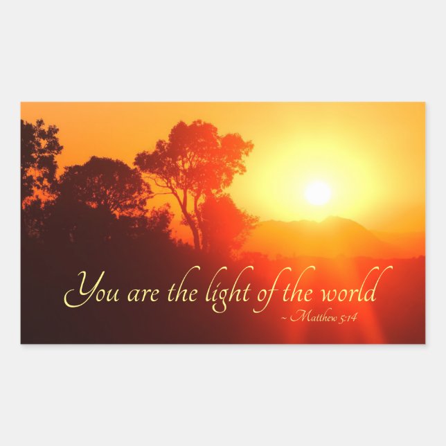 Matthew 5:14 You are the Light of the World, Bible Rectangular Sticker (Front)