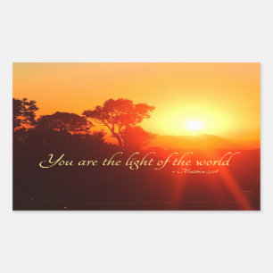 Matthew 5:14 You are the Light of the World, Bible Rectangular Sticker