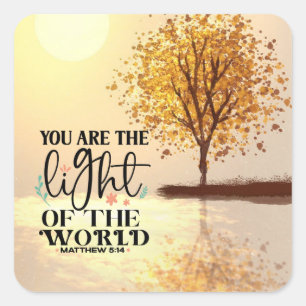 Matthew 5:14 You are the Light of the World Bible Square Sticker