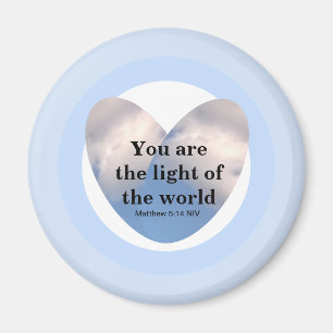 Matthew 5:14 You are the light of the World Heart Magnet